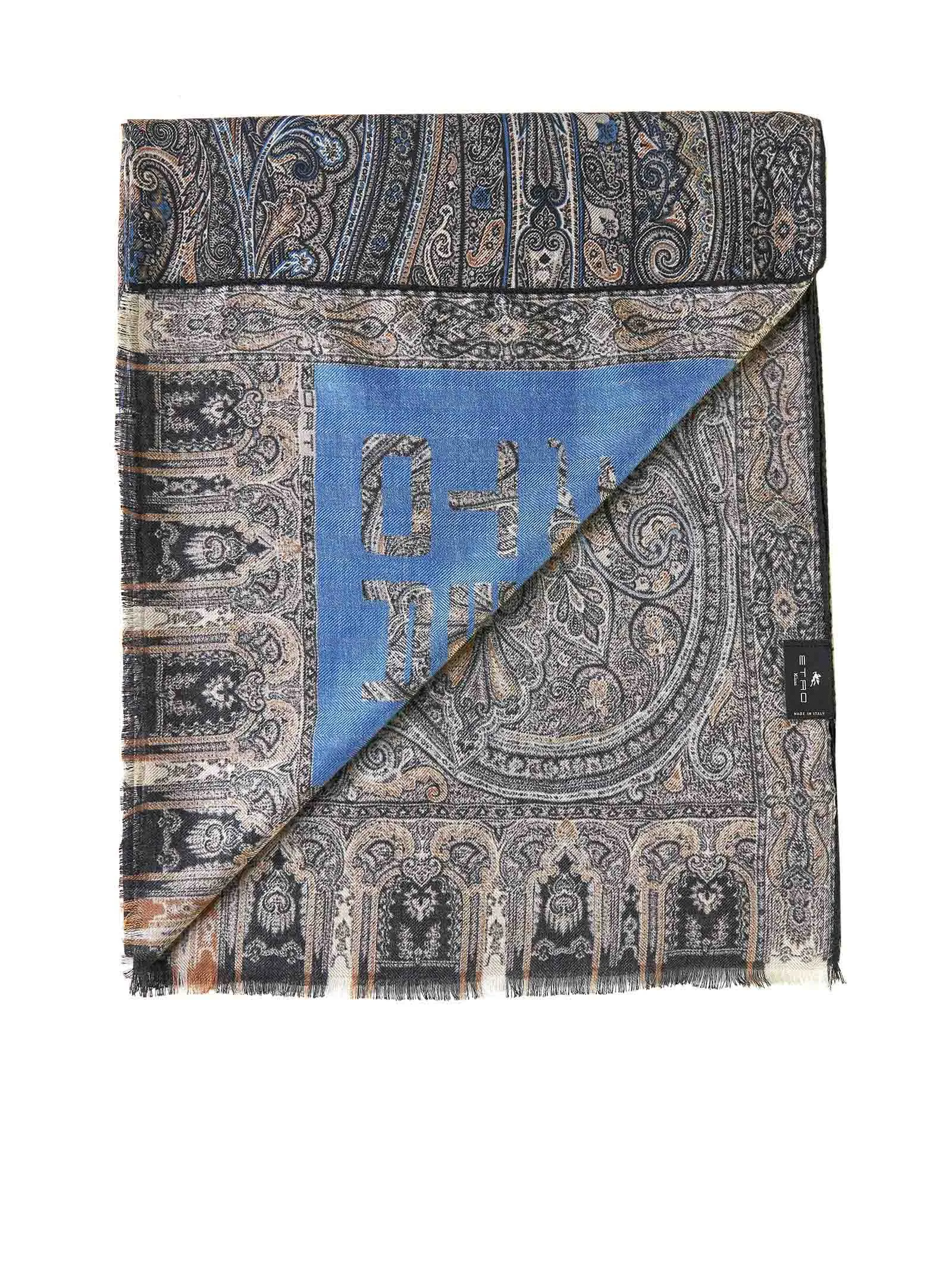 Etro Paisley Printed Fringed Edge Scarf