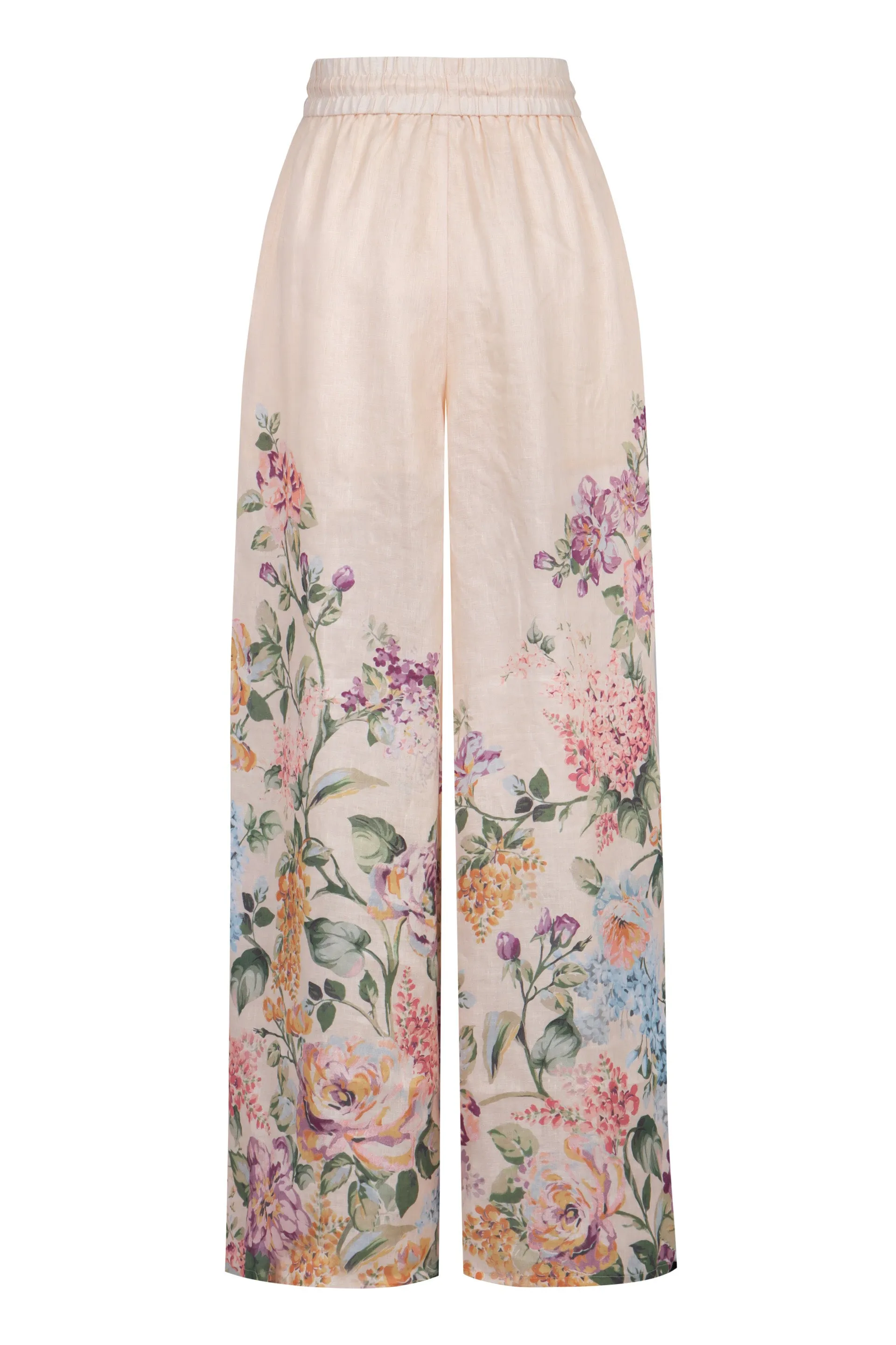 FLORAL PRINT LINEN TROUSERS