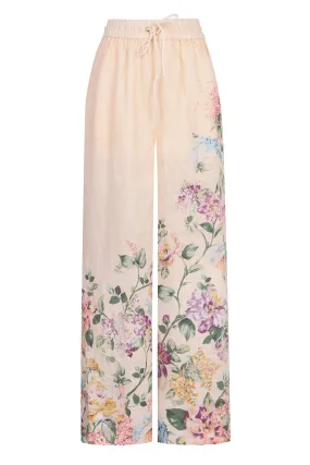 FLORAL PRINT LINEN TROUSERS