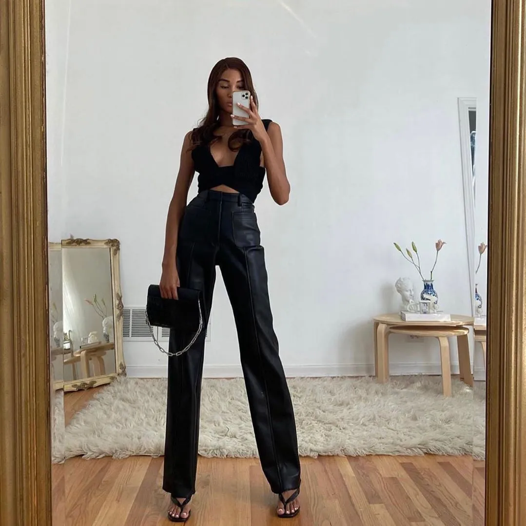 GENEVIEVE FAUX LEATHER PANTS