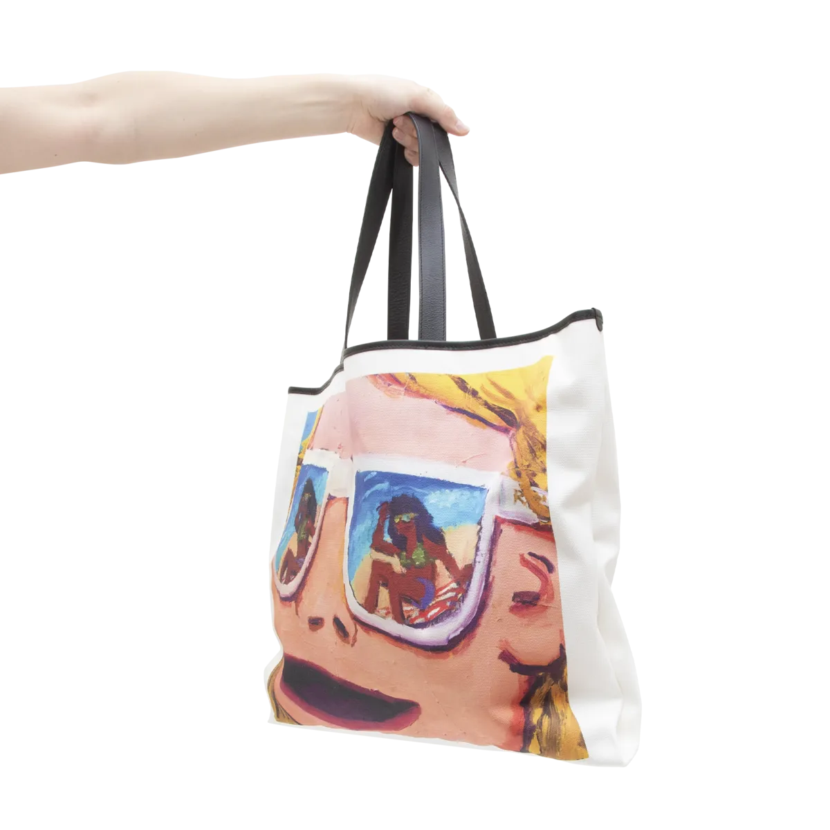 Graphic Print Woman in Shades Tote Bag - MULTI