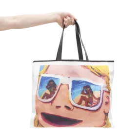 Graphic Print Woman in Shades Tote Bag - MULTI