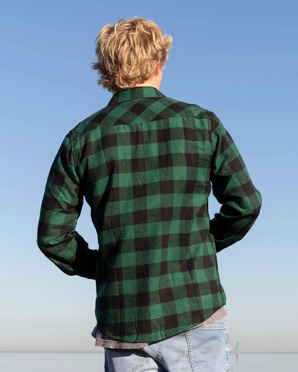 Green Flannel Long Sleeve Shirt