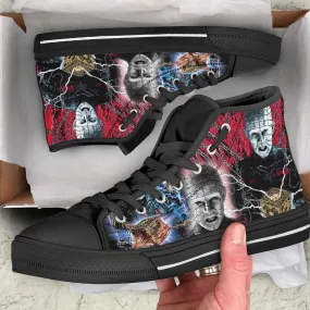 Halloween Pin Head Character Custom Horror Movie Canvas High Top Shoes – 90Sfootwear