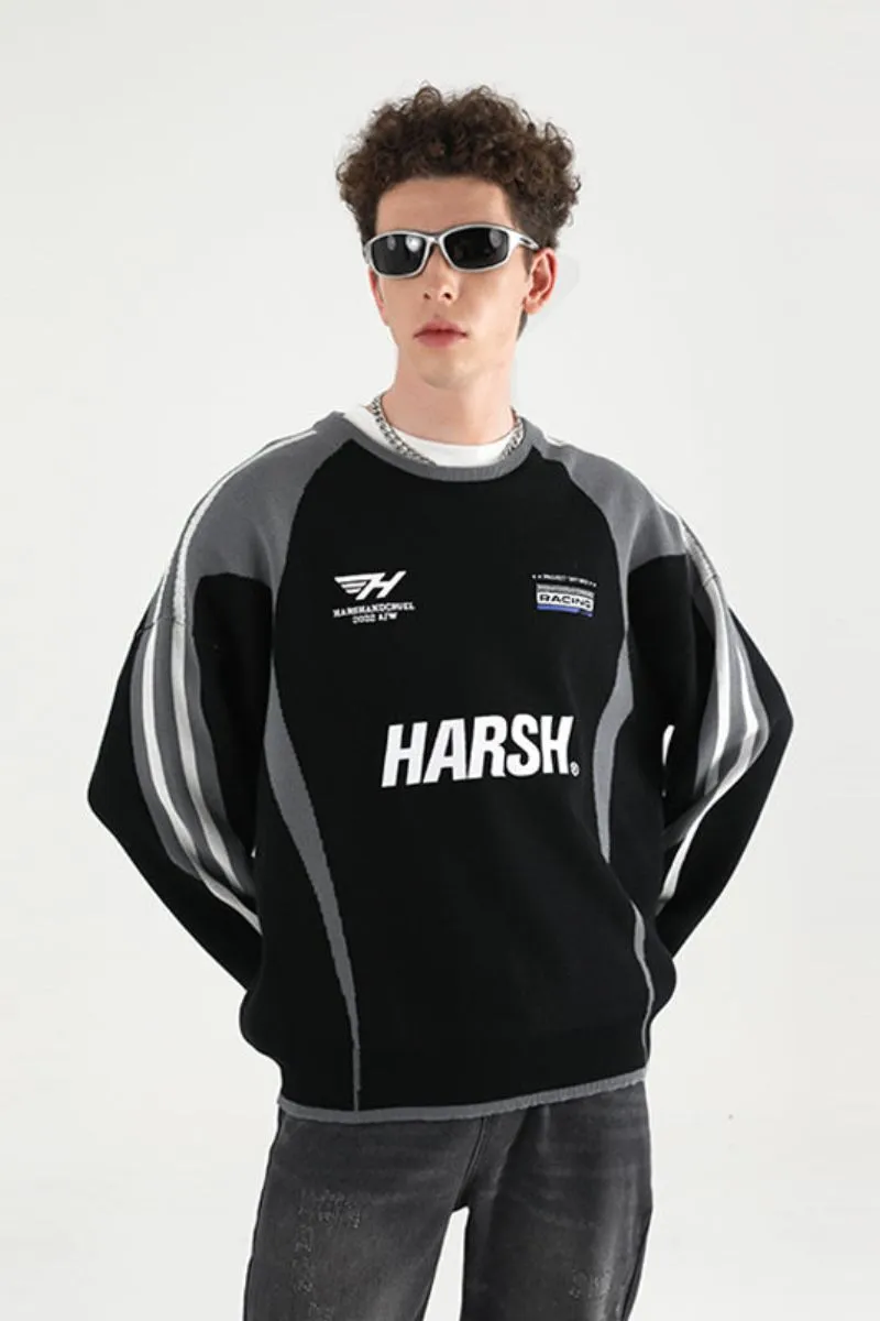 H/C Racing Colorblock Knitted Sweater