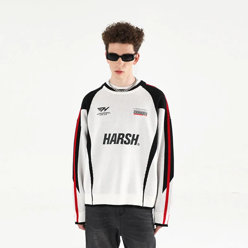 H/C Racing Colorblock Knitted Sweater