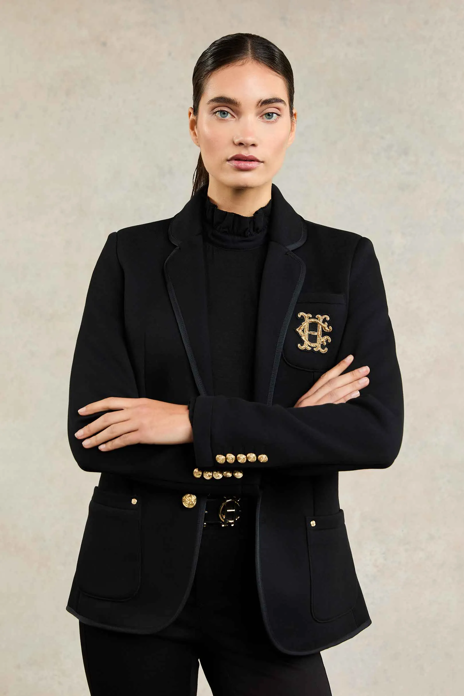 Henley Blazer (Black Black)