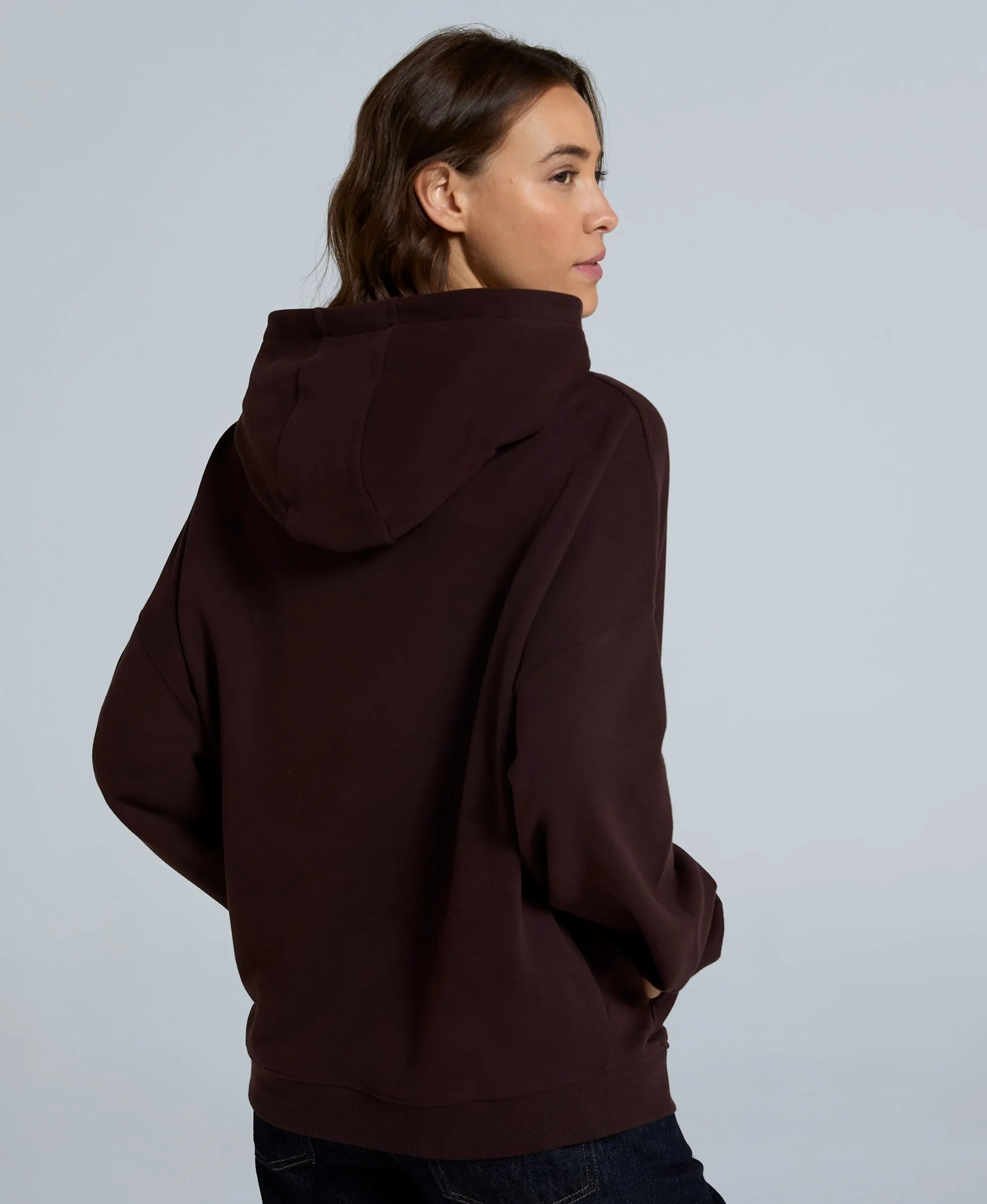 Idol Womens Drop Shoulder Hoodie - Dark Purple