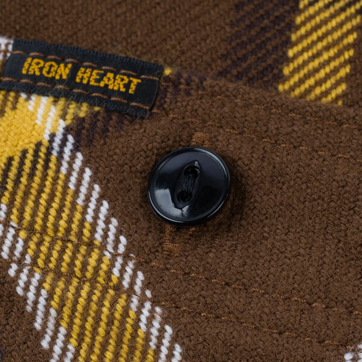 Iron Heart IHSH-378-BRN Ultra Heavy Flannel Brown Crazy Check Work Shirt - Brown