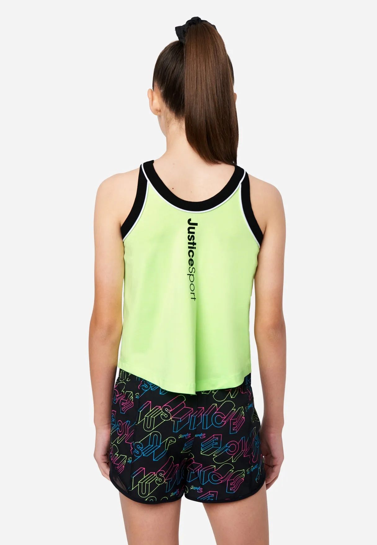 J Sport High Neck Tank with Scrunchie