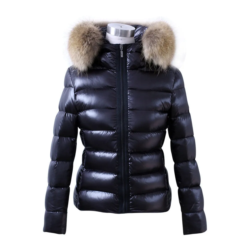 jacket women coat womens clothing Faux Fur Collar Hooded Parkas Cotton Padded slim warm Jacket coat