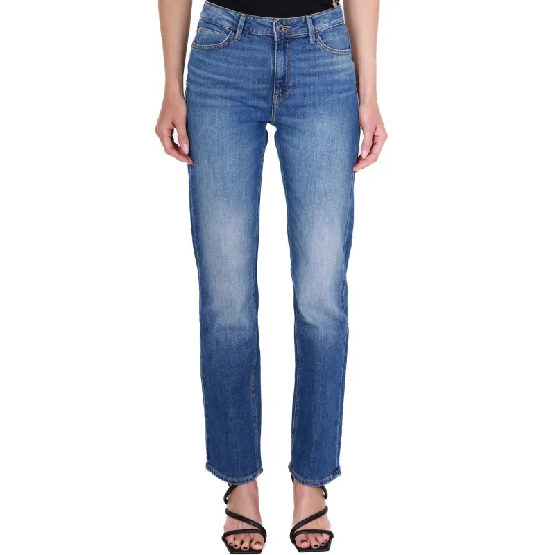 JEANS STRAIGHT IN TELA DENIM STRETCH, BLU