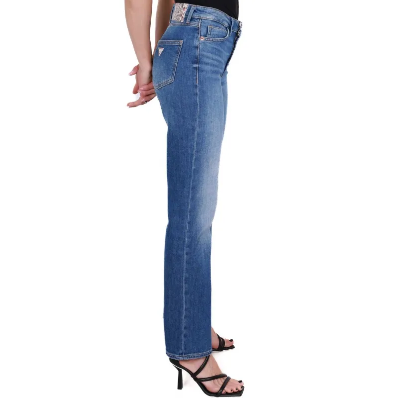 JEANS STRAIGHT IN TELA DENIM STRETCH, BLU