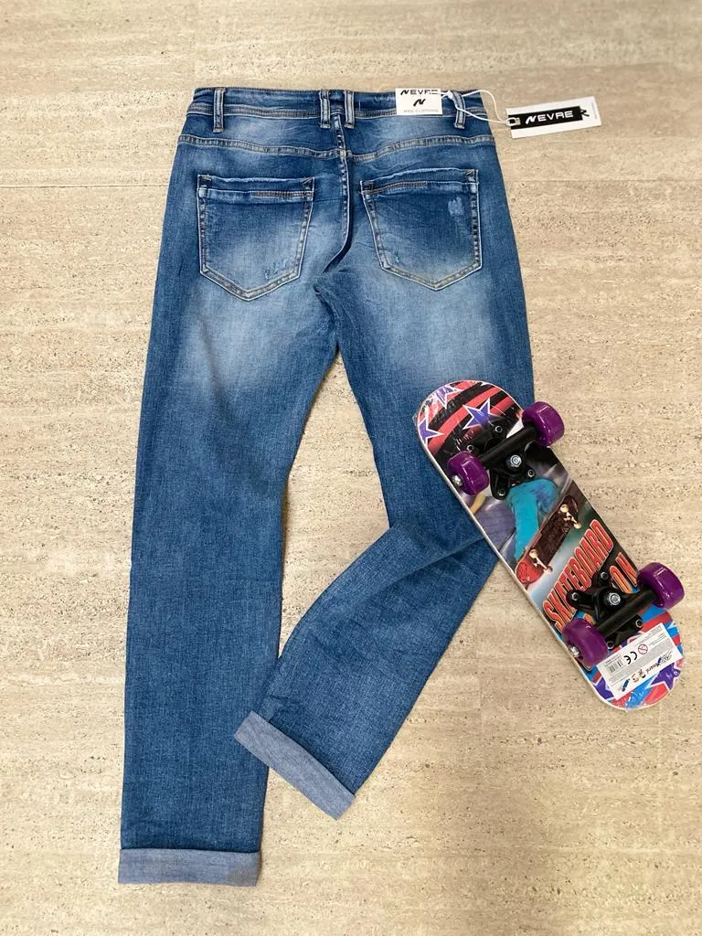 JEANS UOMO SFUMATI CON PICCOLI STRAPPI