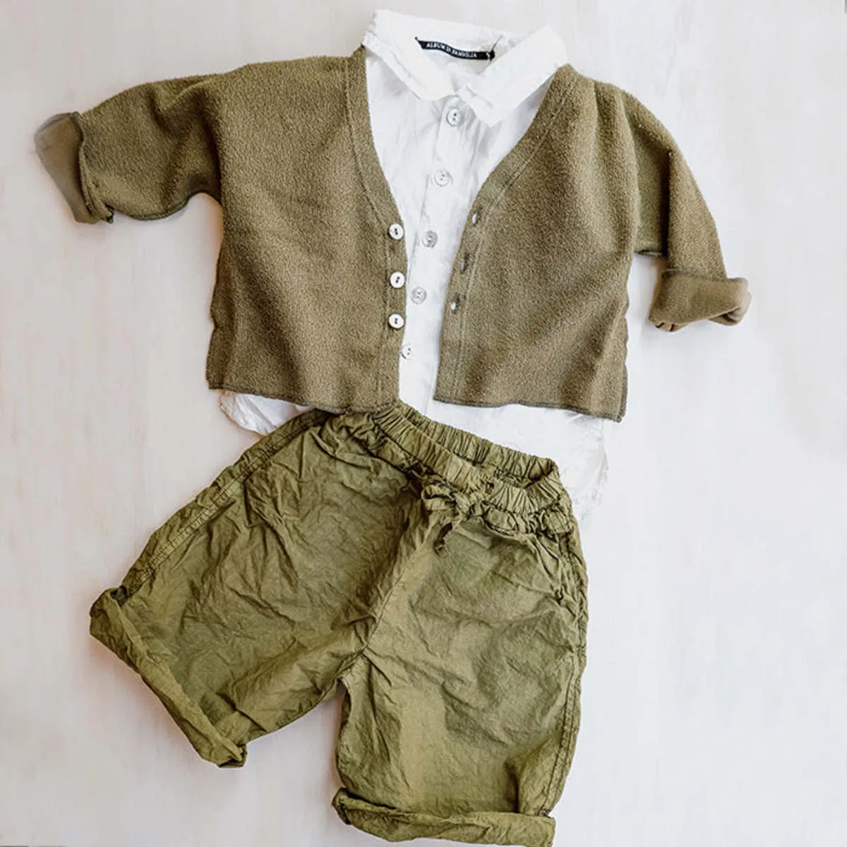 Kids Album Di Famiglia Connie Cardigan - Khaki Green