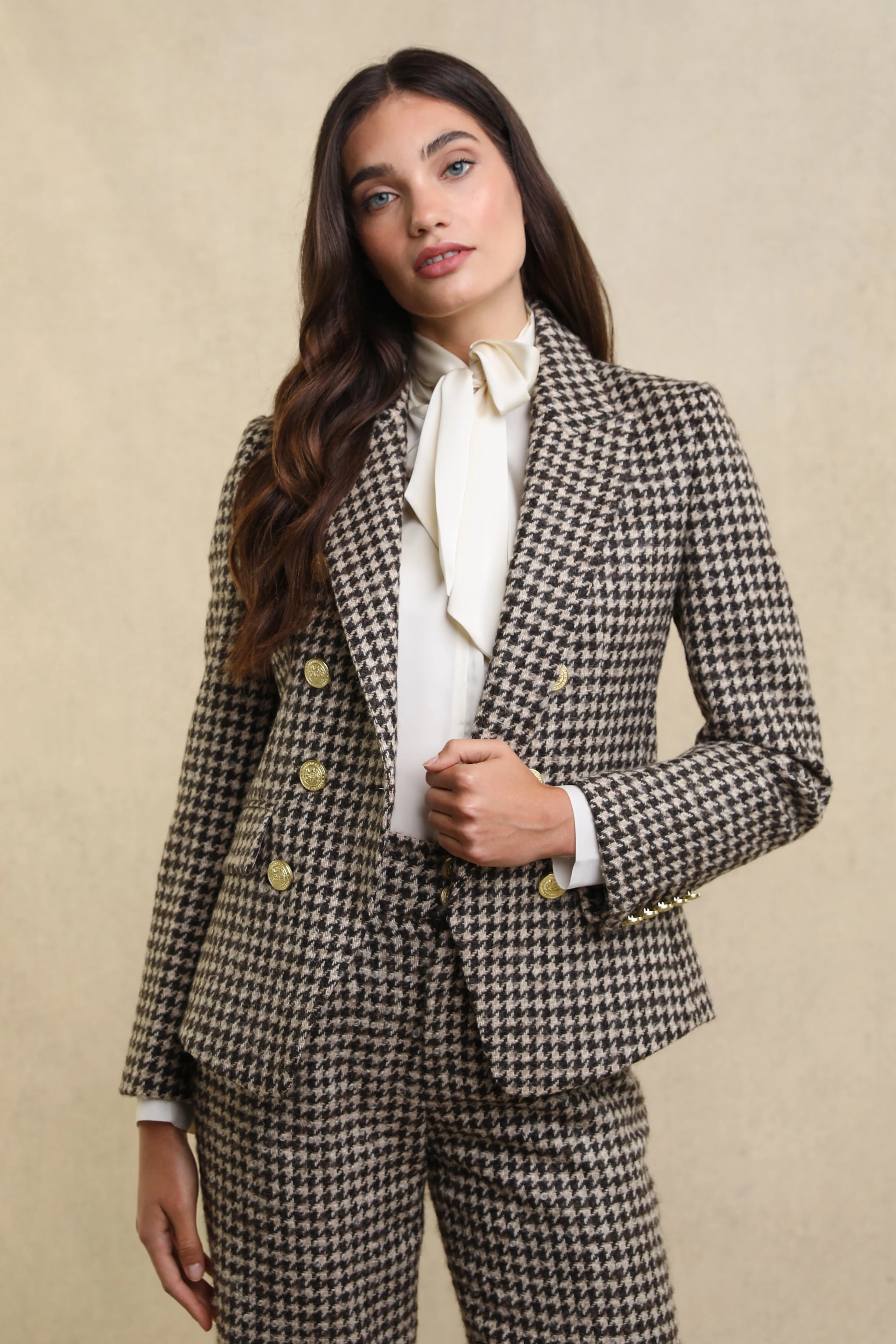 Knightsbridge Blazer (Coffee Houndstooth)