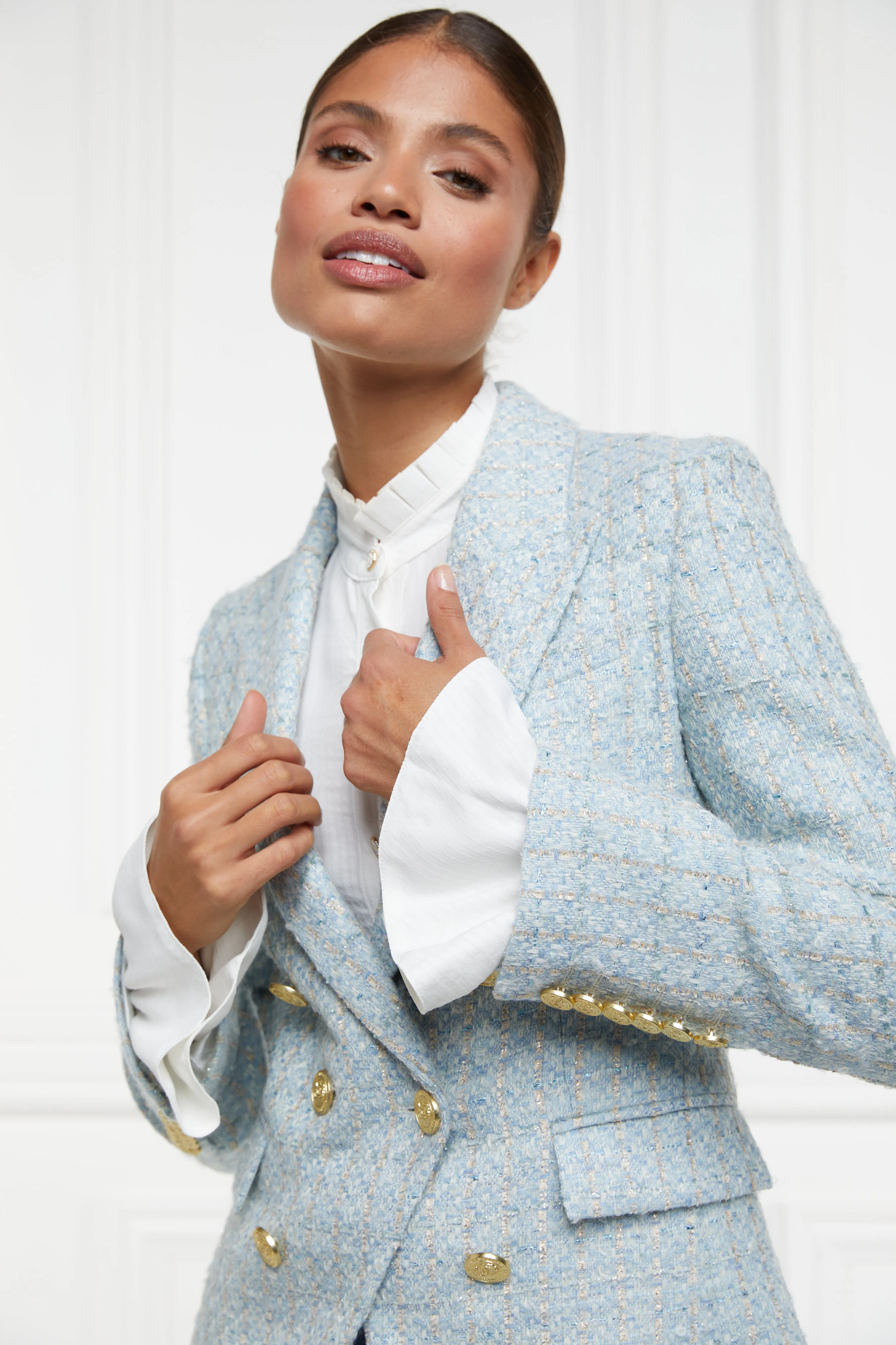 Knightsbridge Blazer (Sky Blue Boucle)