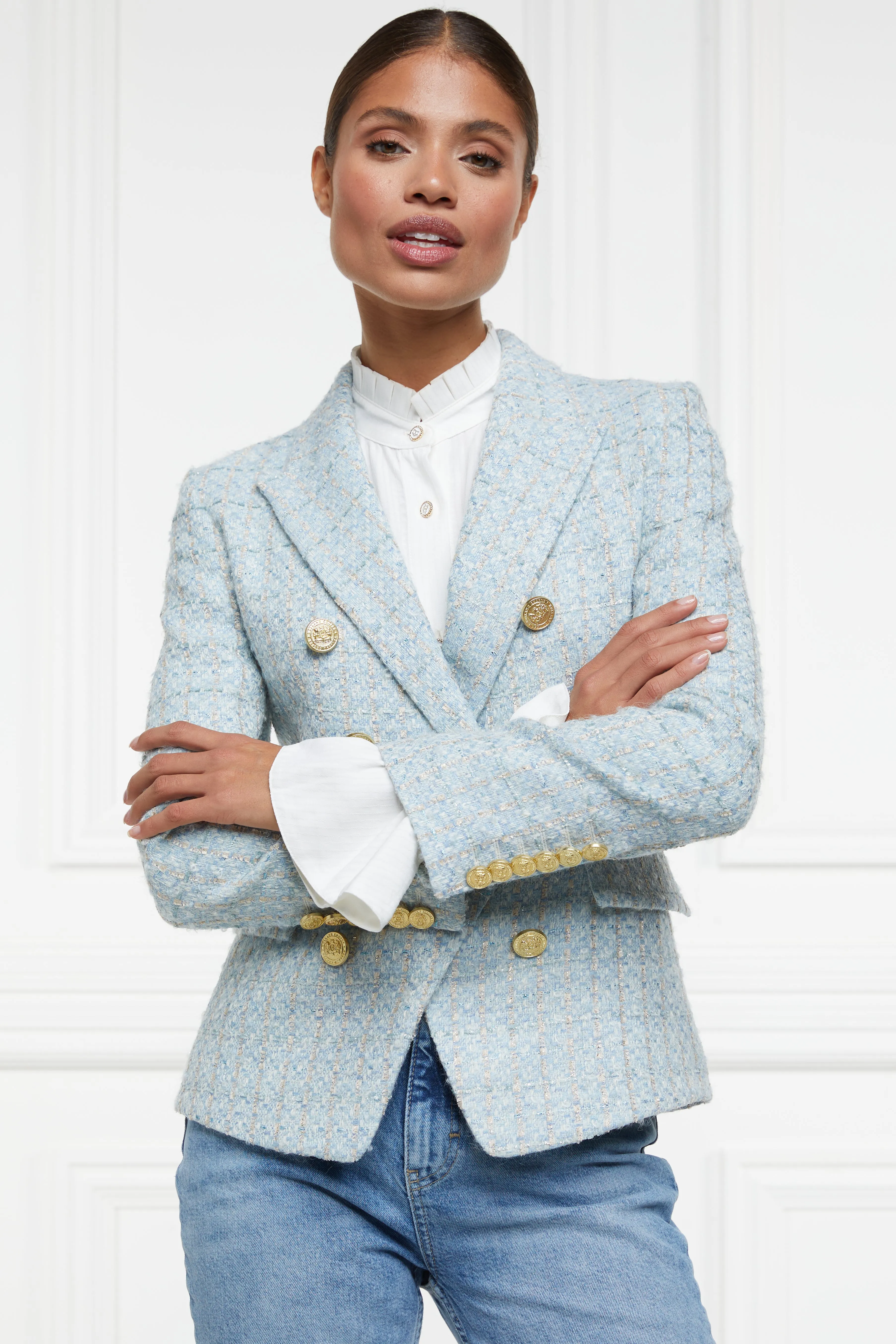 Knightsbridge Blazer (Sky Blue Boucle)