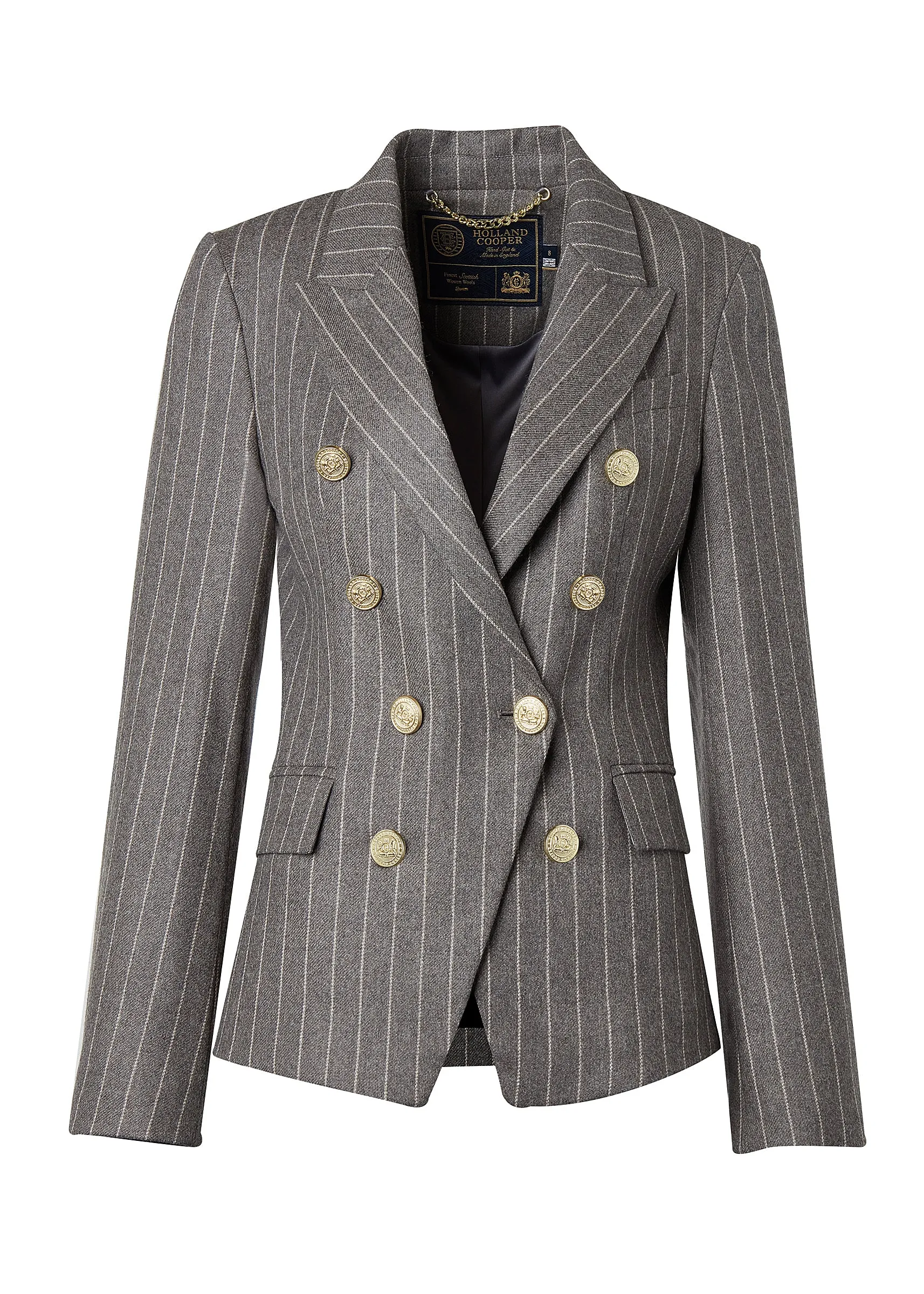 Knightsbridge Blazer (Soft Grey Pinstripe)