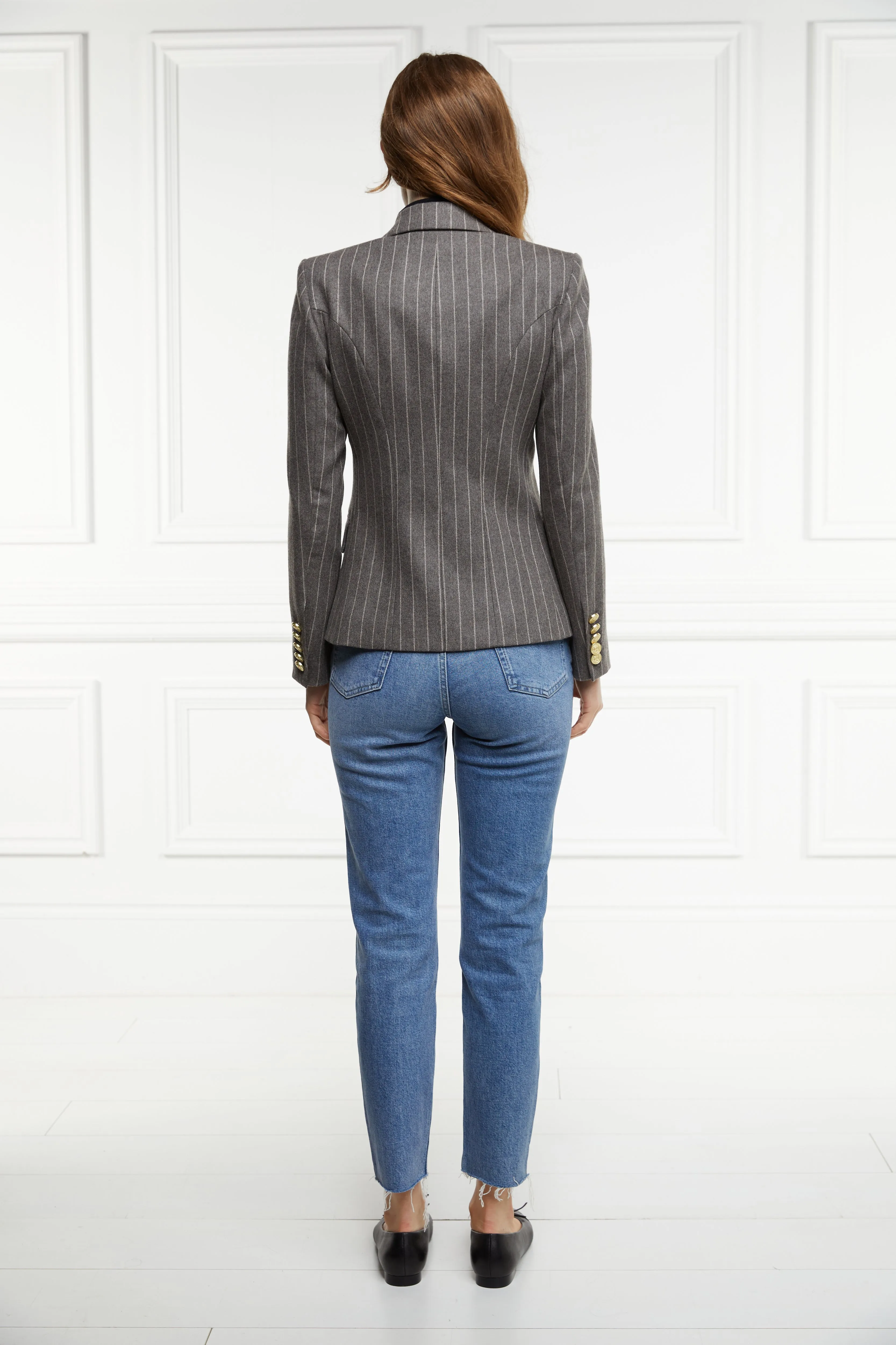 Knightsbridge Blazer (Soft Grey Pinstripe)