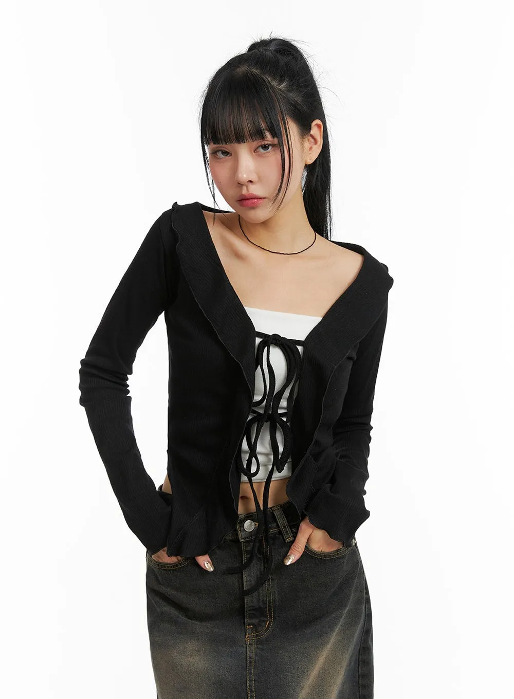 Knotted Long Cardigan CJ411