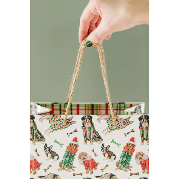 Lana's Shop Holiday Plaid Dog Gift Bags, Set of 3