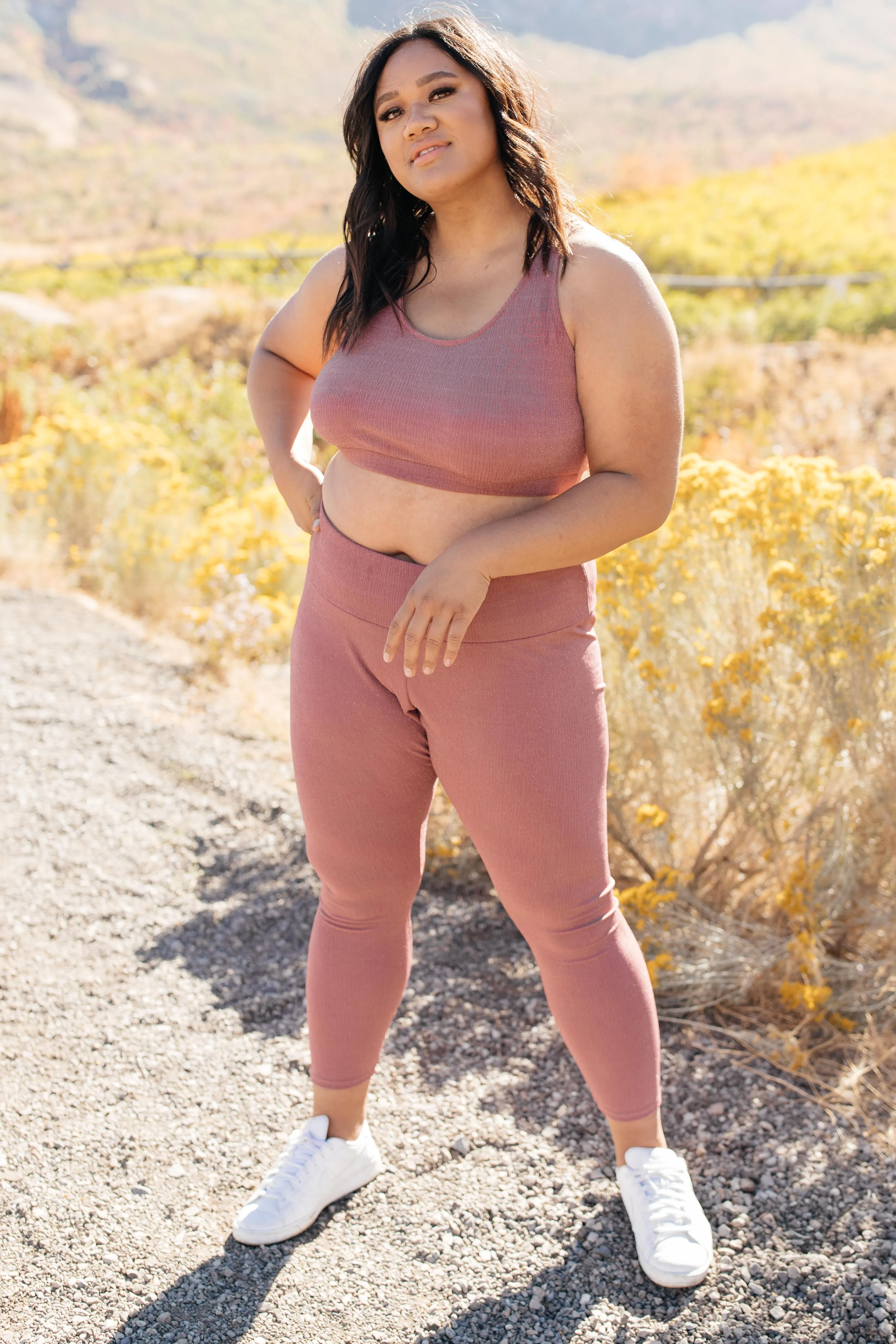 Lucy Lounging Leggings in Mauve - On Hand