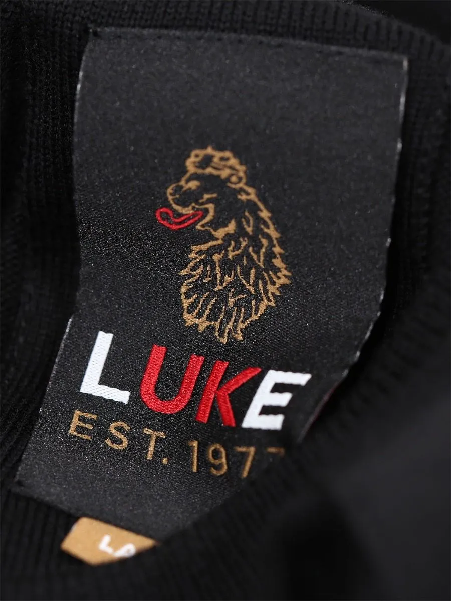 Luke 1977 Berwick Panel Crew Neck Jumpers Black