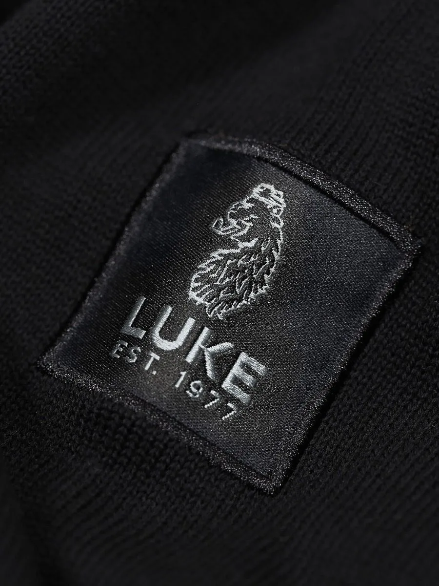 Luke 1977 Heddon Zip Neck Jumpers Black