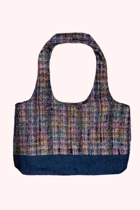 Lurex Tweed & Denim Tote Bag - Denim Multi