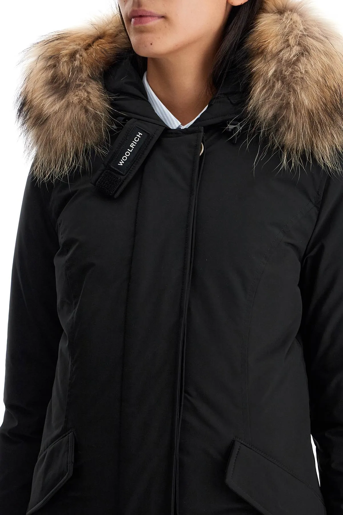 luxury arctic parka with fur CFWWOU0652 FRUT3128 BLACK