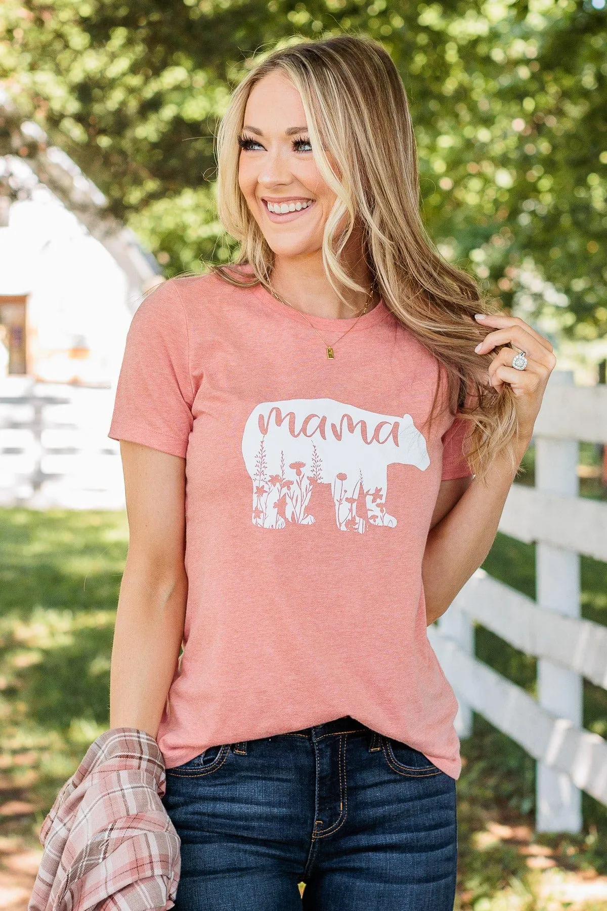 Magical Mama Bear Graphic Tee- Peach