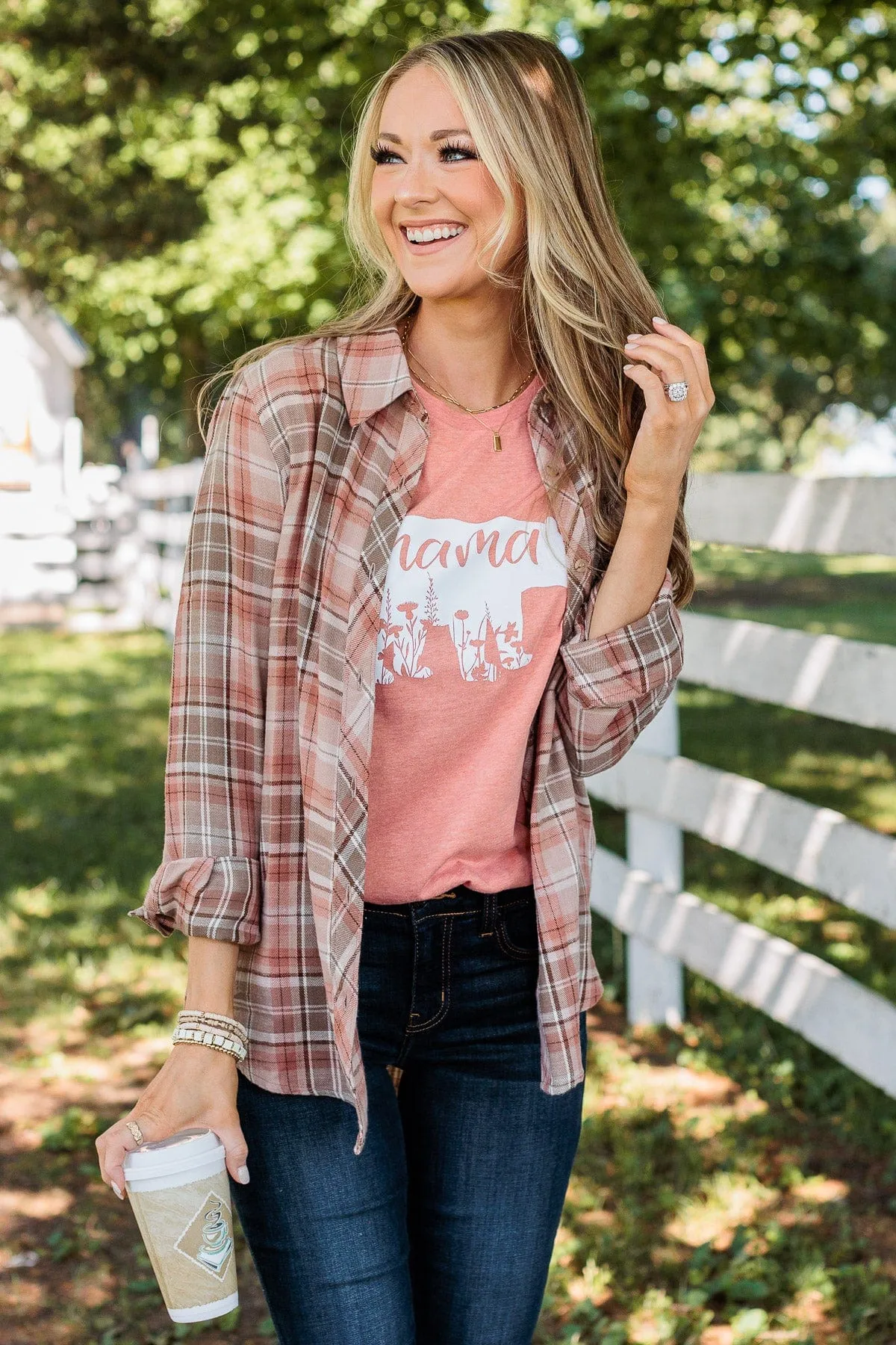 Magical Mama Bear Graphic Tee- Peach