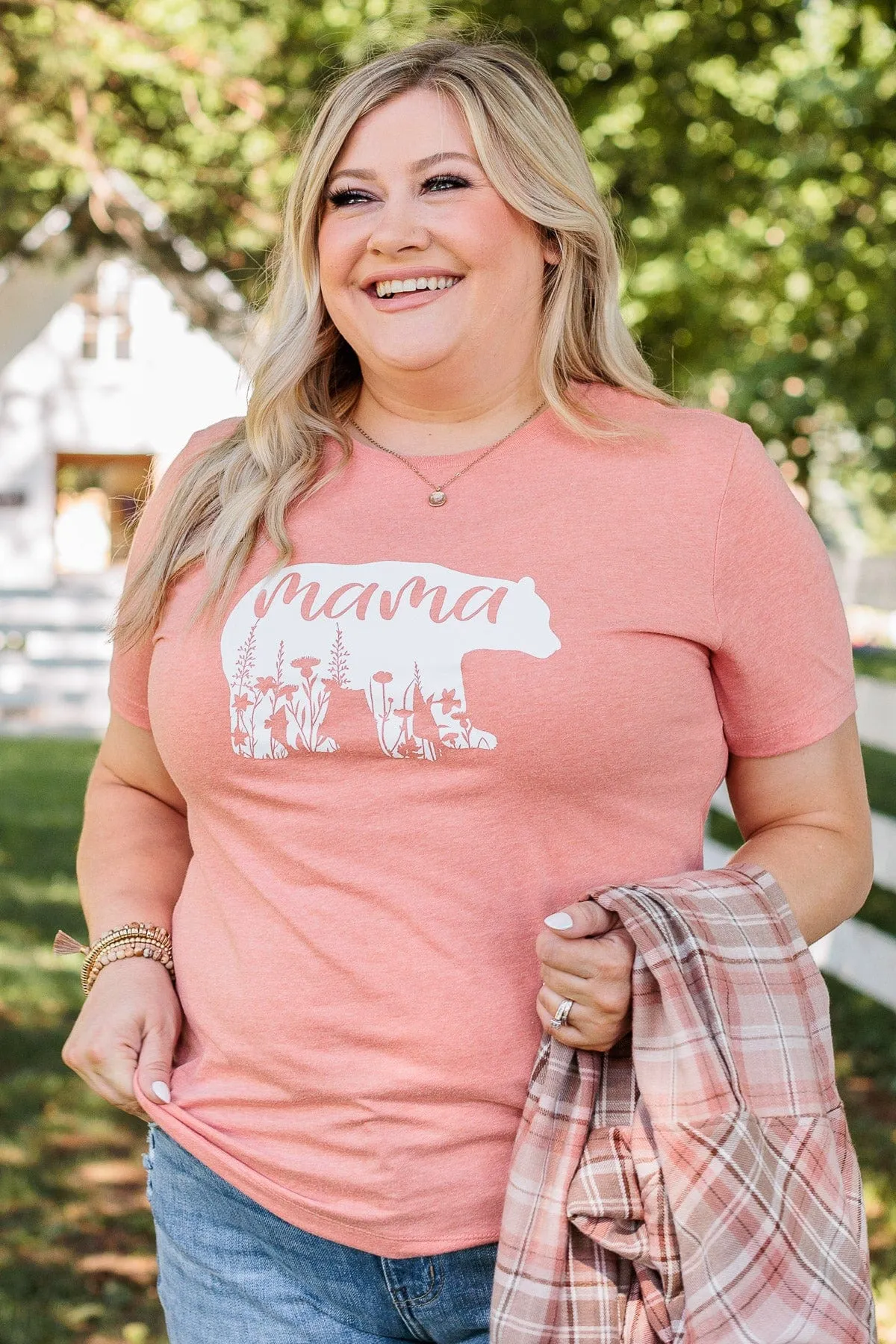 Magical Mama Bear Graphic Tee- Peach