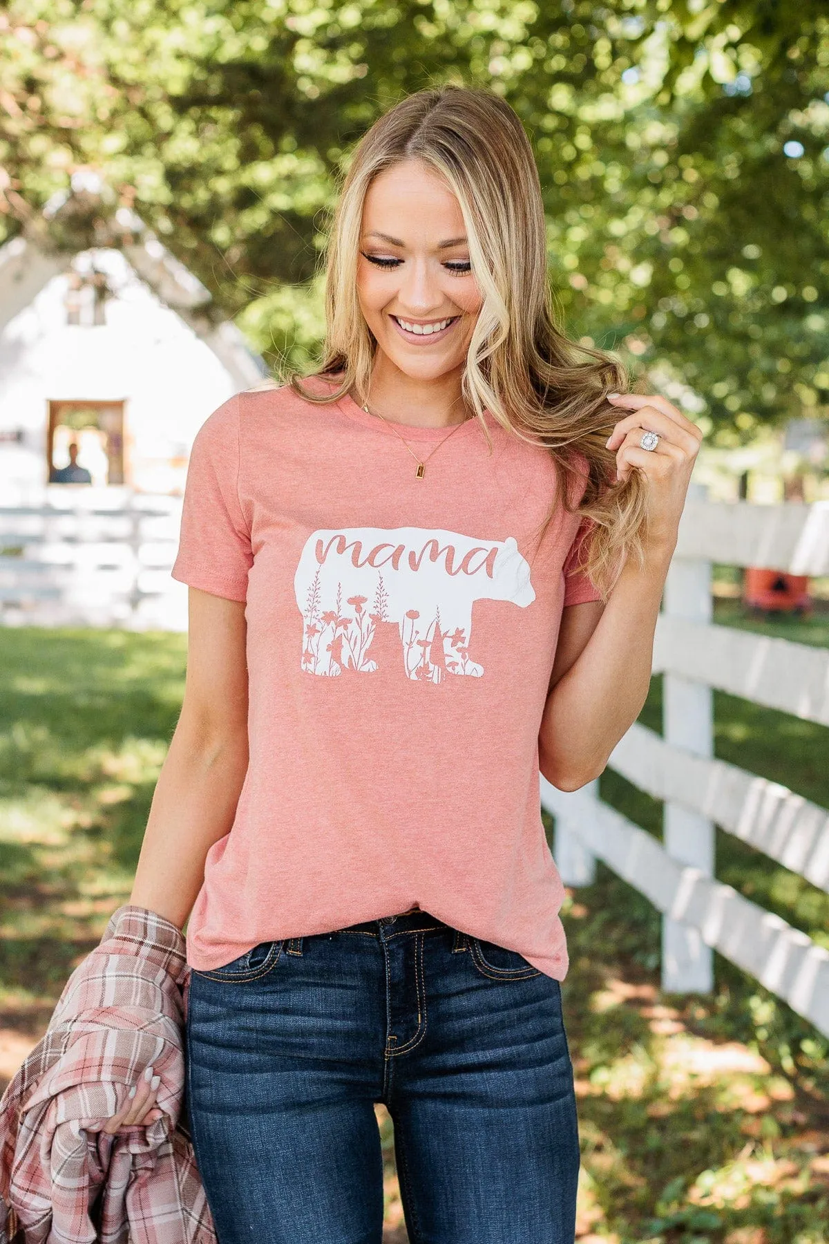 Magical Mama Bear Graphic Tee- Peach