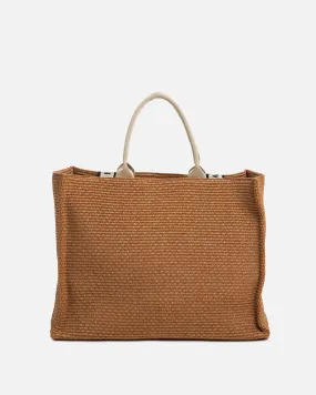 Marni Bey Tote Bag in Brown Raffia