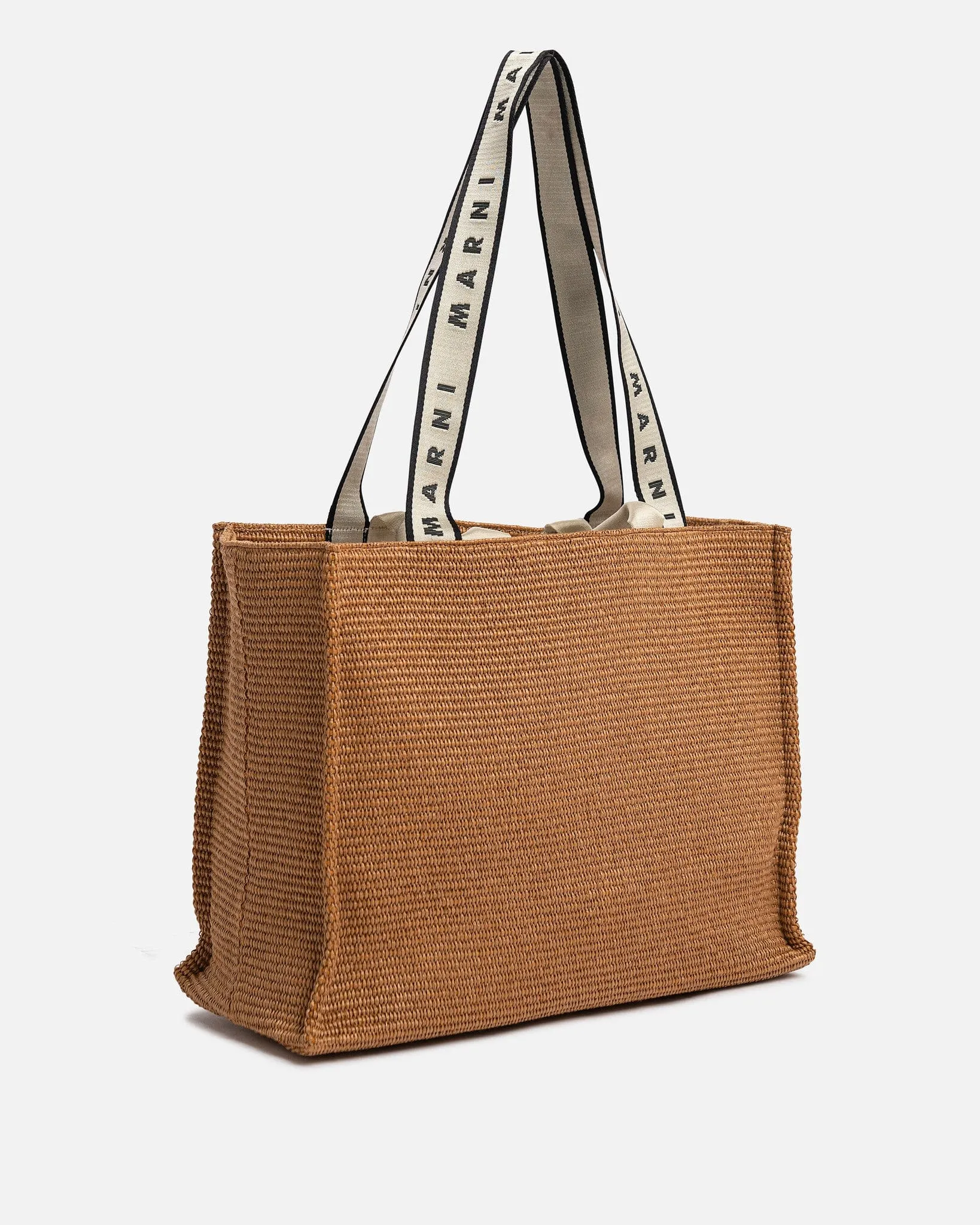 Marni Bey Tote Bag in Brown Raffia