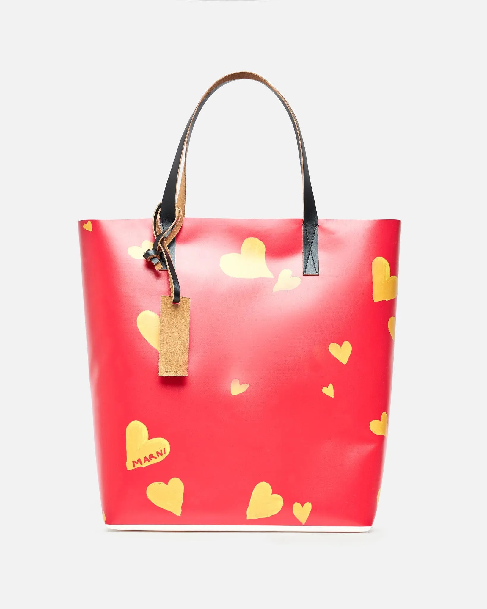 Marni Bunch of Hearts Tote Bag in Redorange Fluo