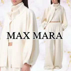 MaxMara  |Casual Style Long Sleeves Elegant Style Logo