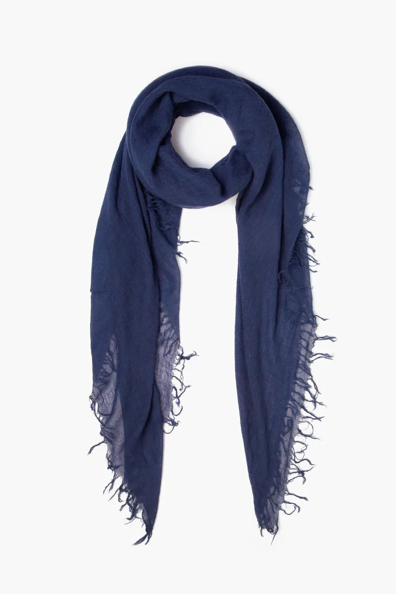 Medieval Blue Cashmere and Silk Scarf