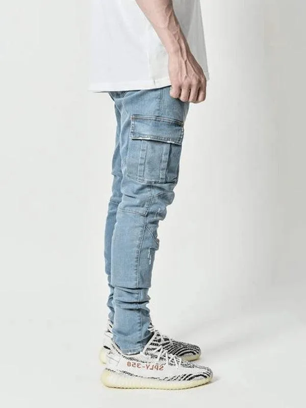 Men Cargo Skinny Jeans