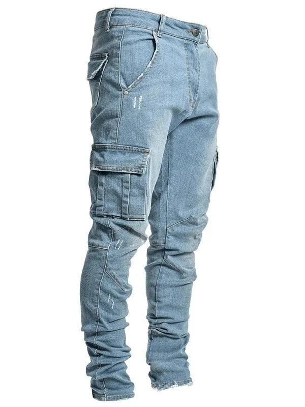 Men Cargo Skinny Jeans