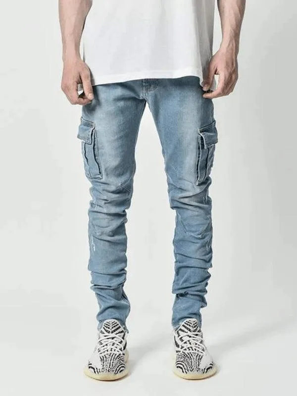 Men Cargo Skinny Jeans