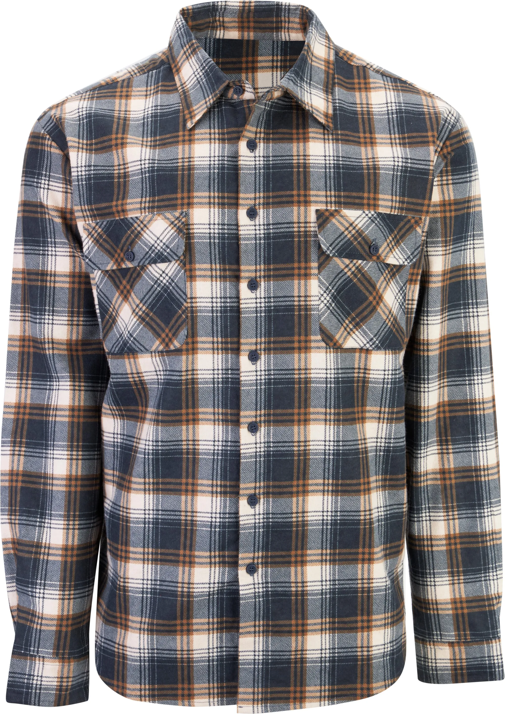 Men's Flannel Shirt in Navy/sand/toffee | Postie