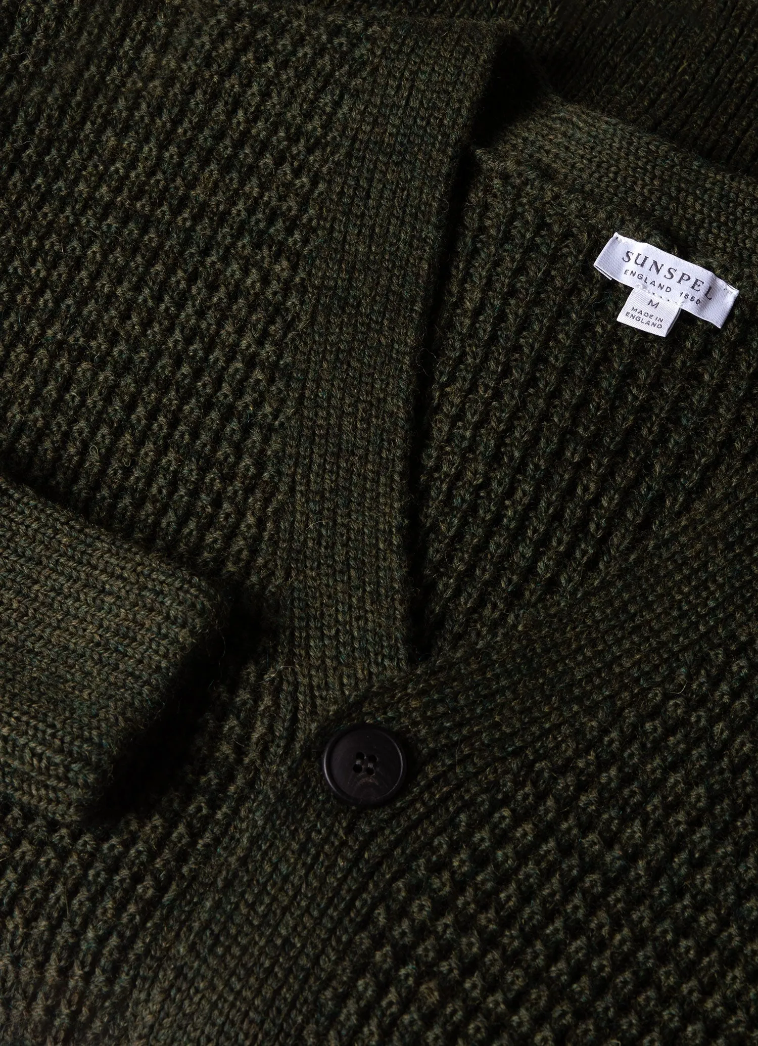 Men's Fisherman Cardigan in Dark Olive