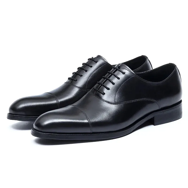 Men's Retro Style Formal Pointed Toe Genuine Leather Handmade Oxford Shoes