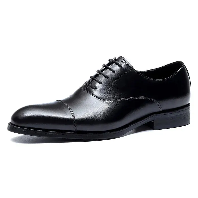 Men's Retro Style Formal Pointed Toe Genuine Leather Handmade Oxford Shoes