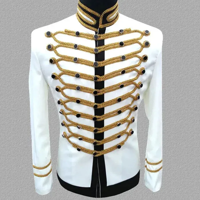 Men's Steampunk Gothic Military Drummer Stand Collar Cosplay Blazer