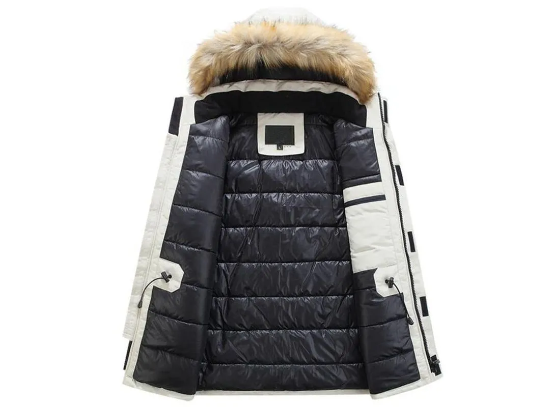 Mens Winter Coats Fashion Hooded Parkas Warm Winter Jackets Men Thick Casual Turn Down Collar