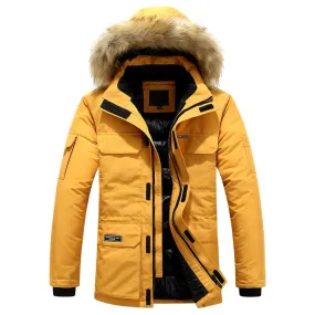 Mens Winter Coats Fashion Hooded Parkas Warm Winter Jackets Men Thick Casual Turn Down Collar